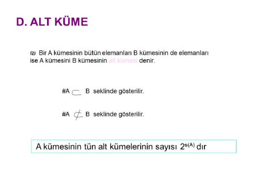 Alt Küme Formülü Nelerdir?