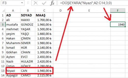 Excel Düşeyara Formülü Nedir?