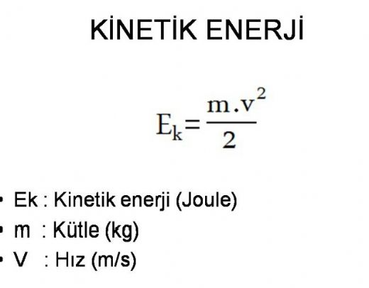 Kinetik Enerji Forml