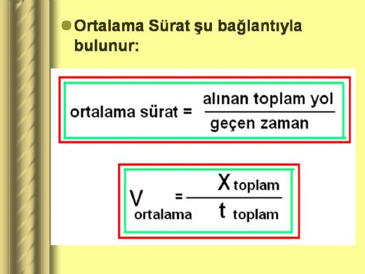 Ortalama Hız Formülü Nedir?