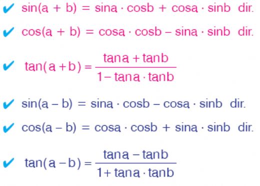 Trigonometri Yarm A Formlleri